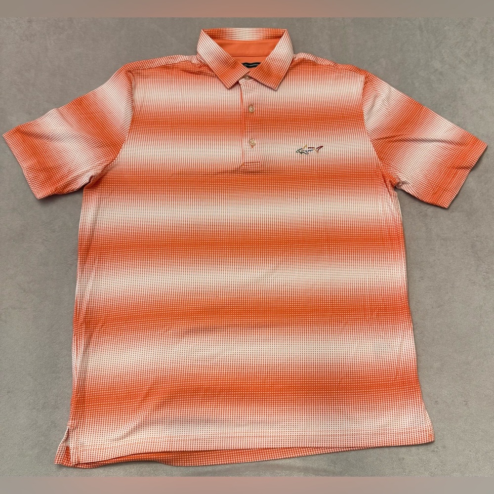 Greg Norman Golf Polo Men’s Medium Orange Performance Pima Cotton Short Sleeve